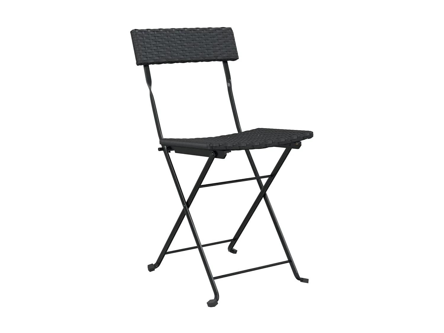 Chaises de bistrot pliantes 6 pcs Noir Résine tressée et acier SEF95278
