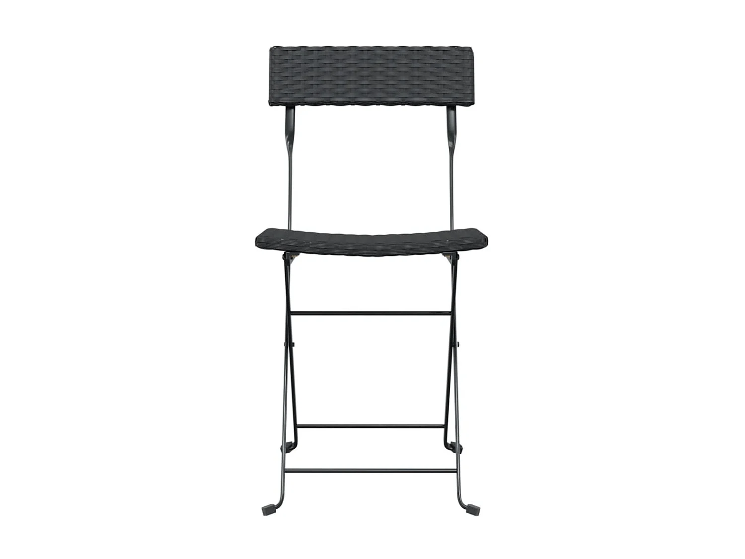 Chaises de bistrot pliantes 6 pcs Noir Résine tressée et acier SEF95278