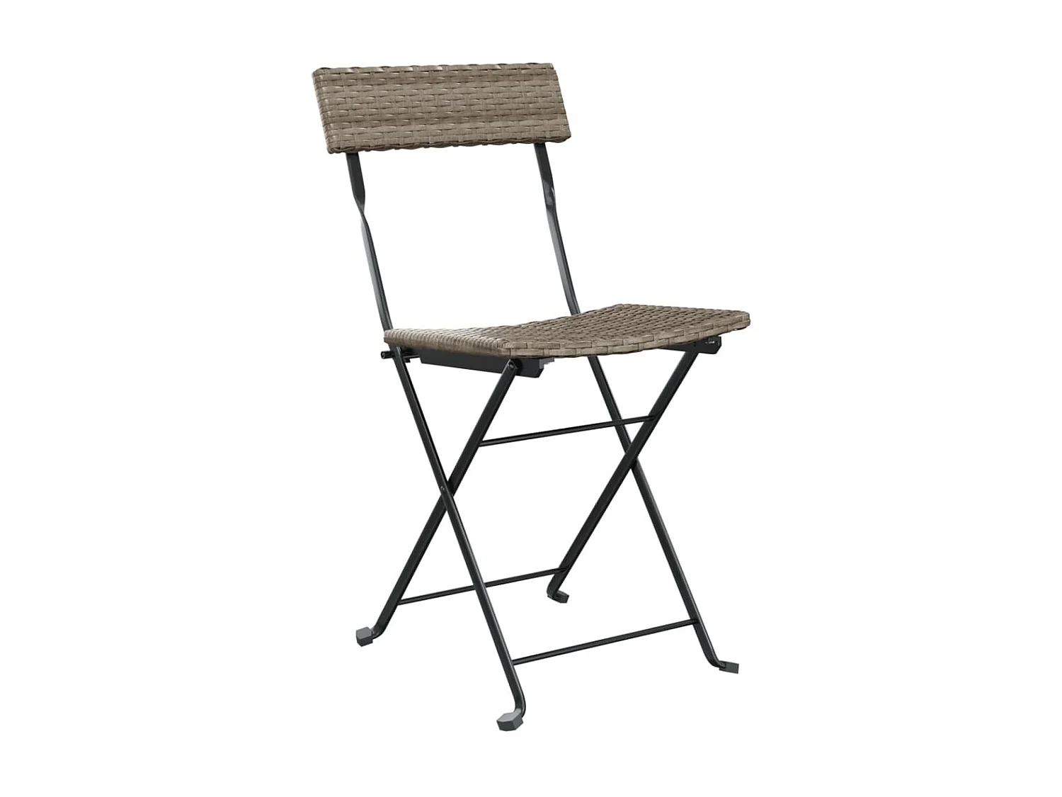 Chaises de bistrot pliantes 6 pcs Gris Résine tressée et acier SEF44753