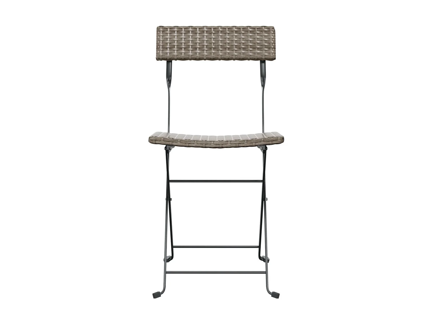 Chaises de bistrot pliantes 6 pcs Gris Résine tressée et acier SEF44753