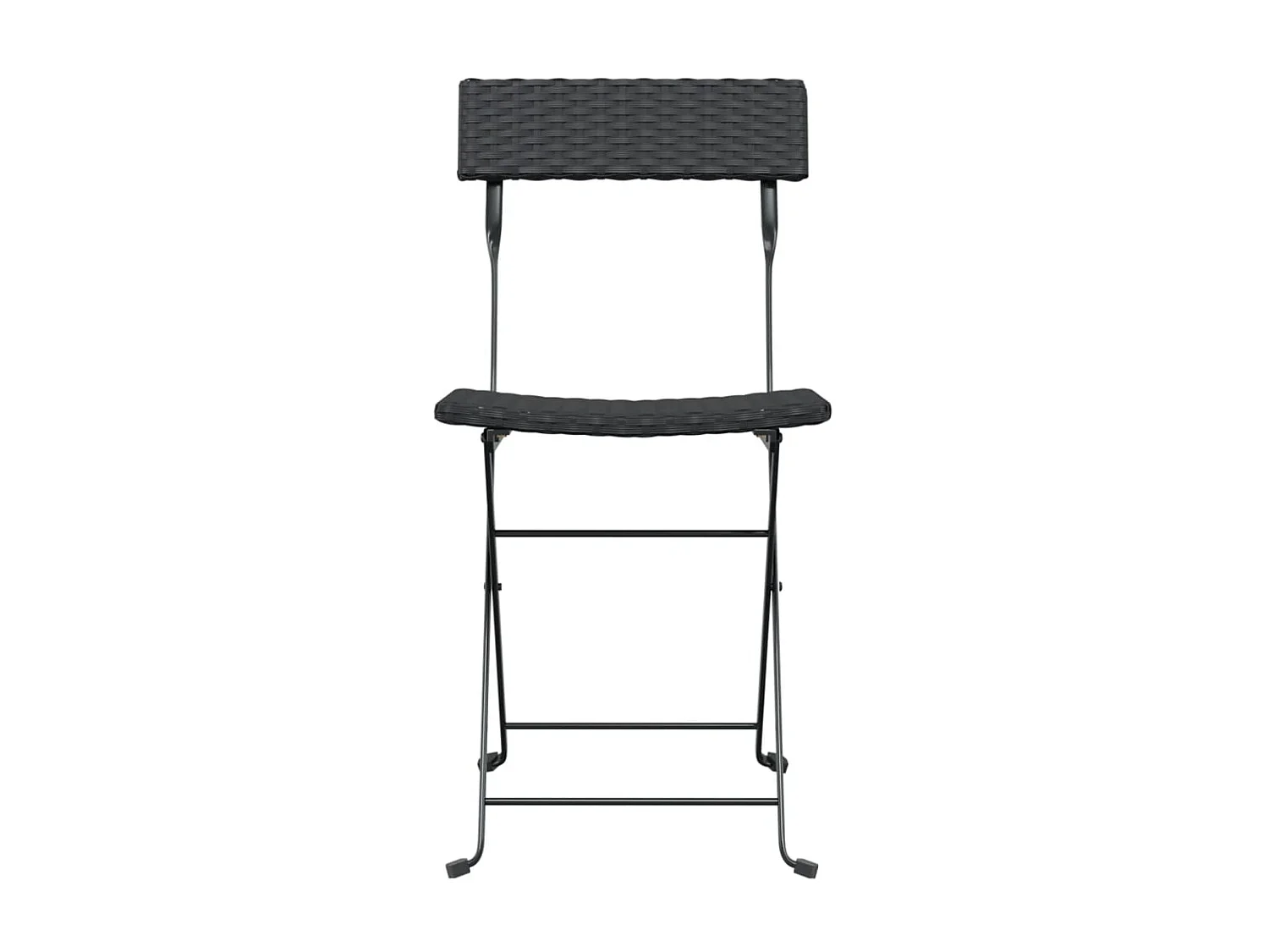 Cadeiras de bistrô dobráveis 4 pcs vime PE e aço preto PT946955