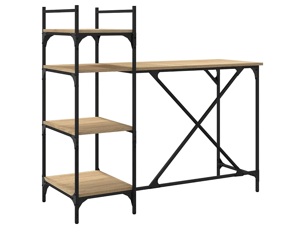 Computerbureau met schappen 120x47x109 cm sonoma eikenkleurig NL964762
