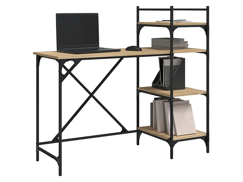 Computerbureau met schappen 120x47x109 cm sonoma eikenkleurig NL964762