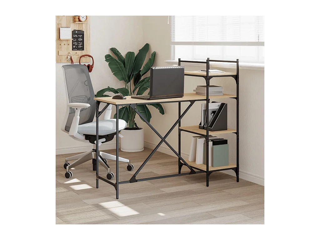 Computerbureau met schappen 120x47x109 cm sonoma eikenkleurig NL964762