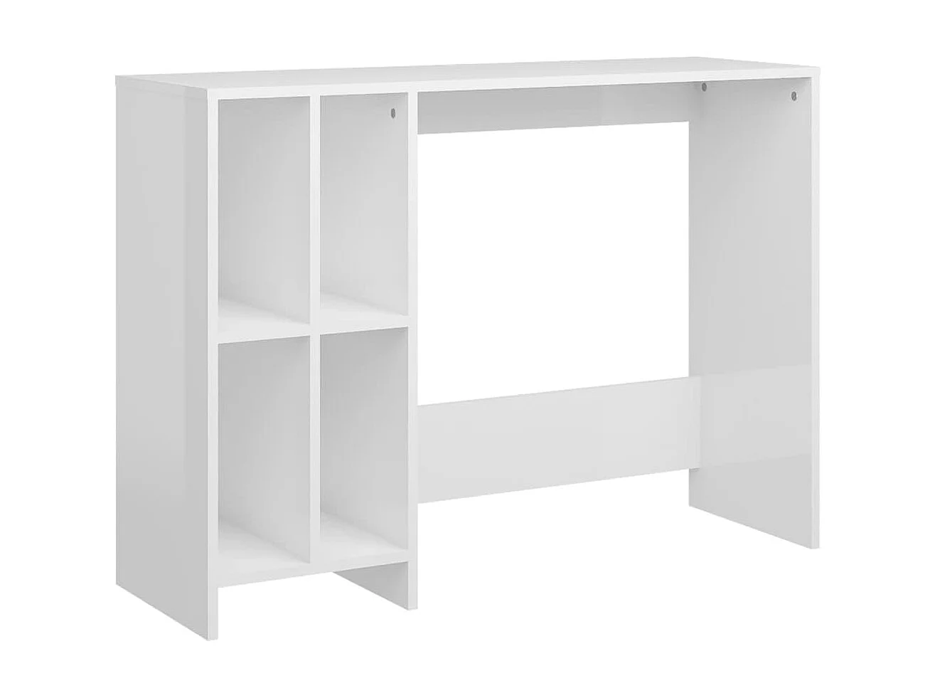 Bureau informatique portable Blanc brillant 102,5x35x75 cm OFR76516 BonneVie Meuble