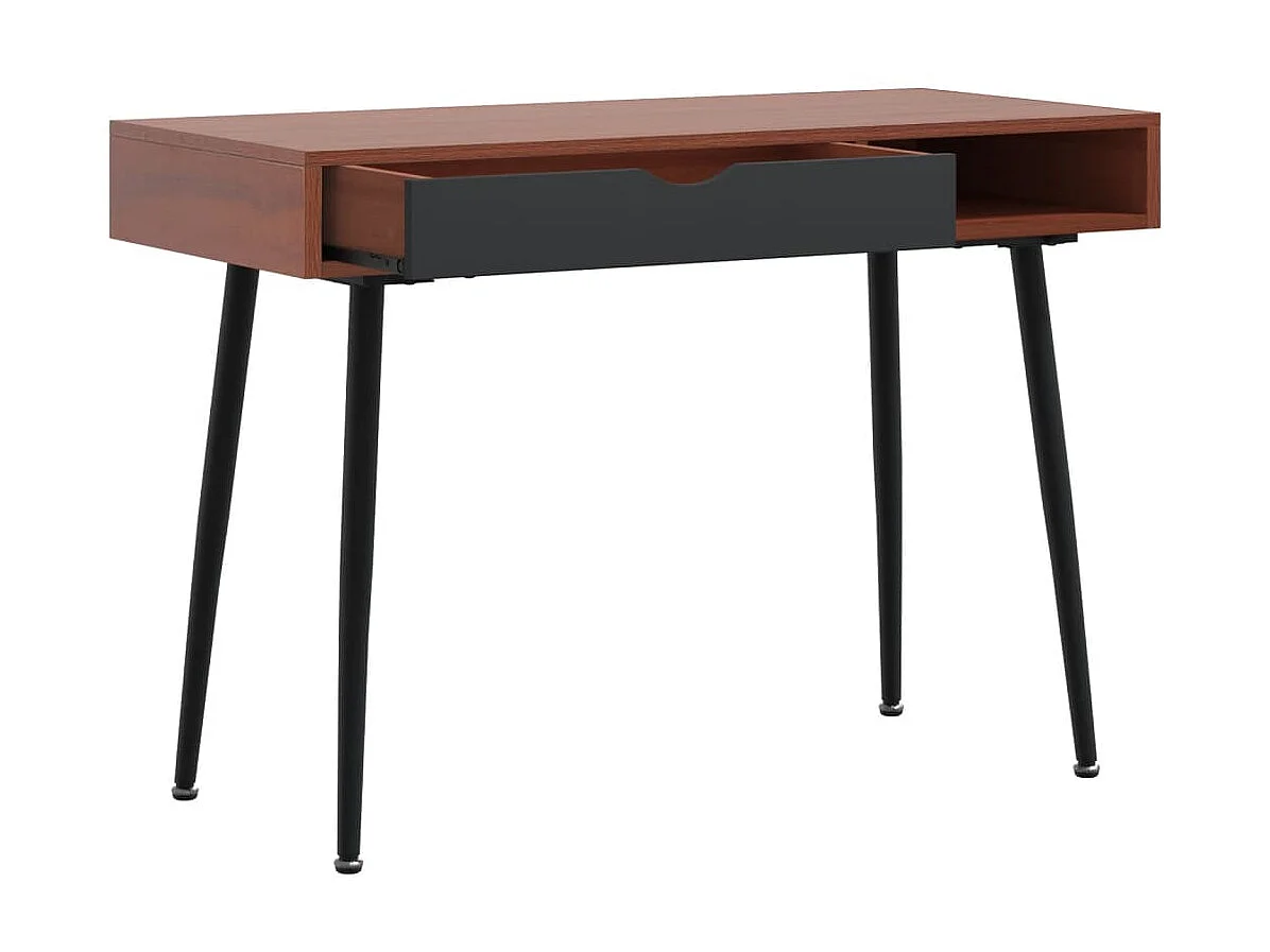 Bureau informatique avec tiroir marron 110x50x75 cm OFR84364 BonneVie Meuble