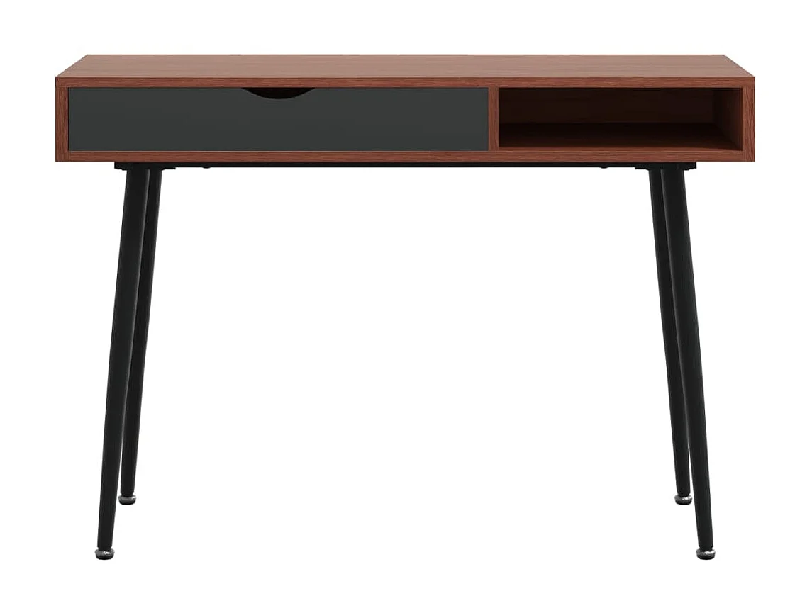 Bureau informatique avec tiroir marron 110x50x75 cm OFR84364 BonneVie Meuble