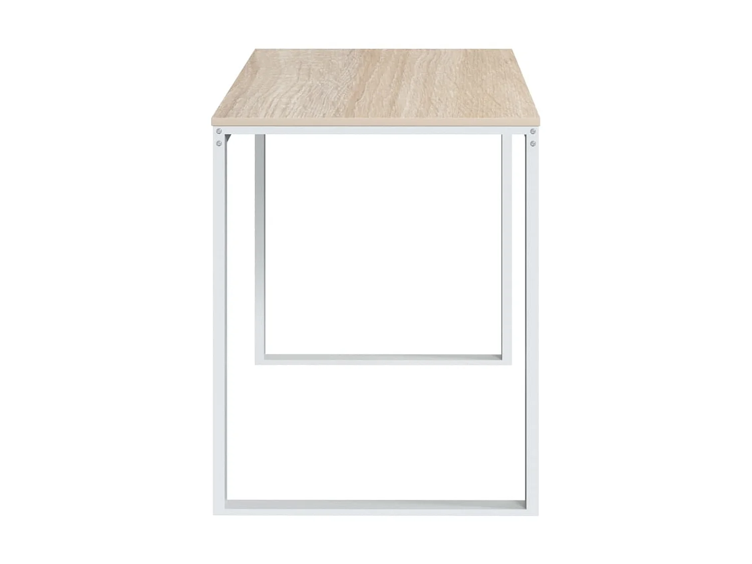 Bureau informatique Blanc et chêne 110x60x73 cm Aggloméré OFR26179 BonneVie Meuble