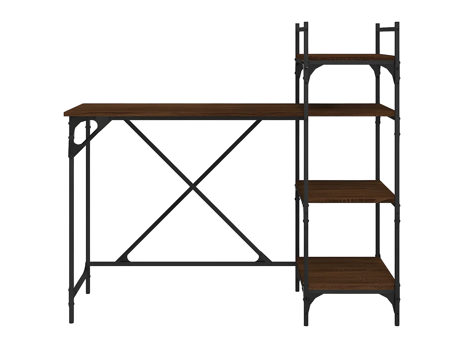 Computerbureau met schappen 120x47x109 cm bruin eikenkleur NL148872