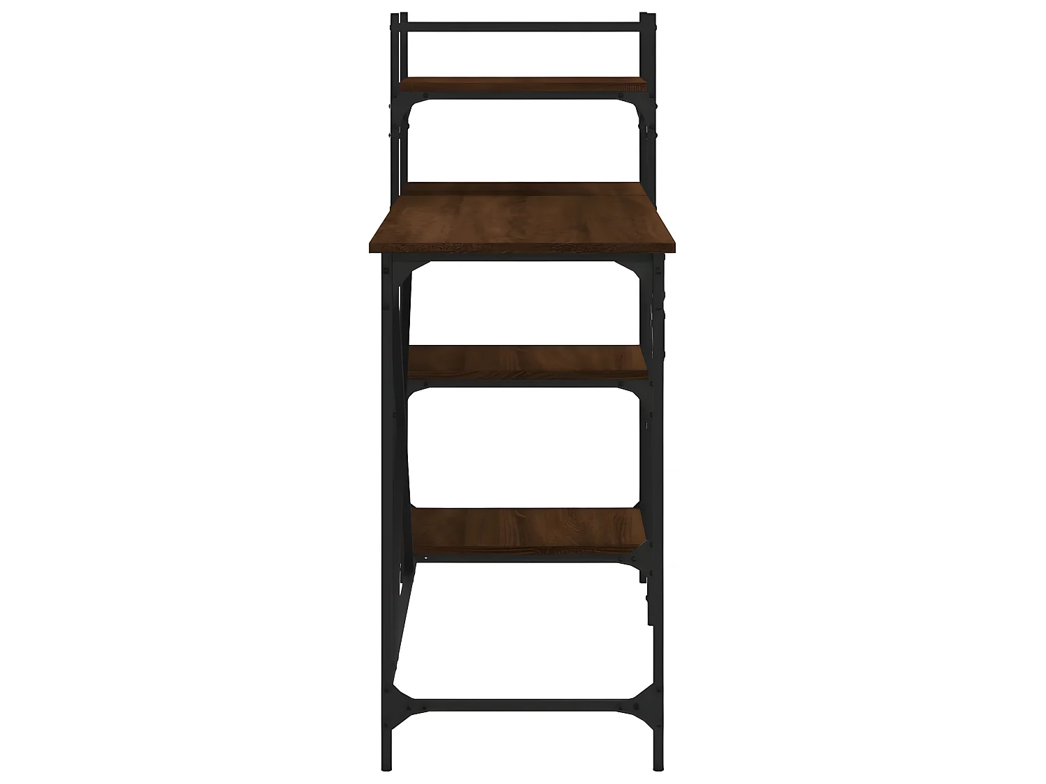 Bureau informatique avec étagères chêne marron 120x47x109 cm OFR26796 BonneVie Meuble