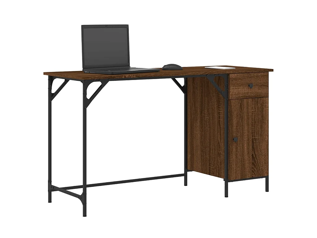 Bureau 131x48x75 cm bewerkt hout bruin eikenkleur NL474341