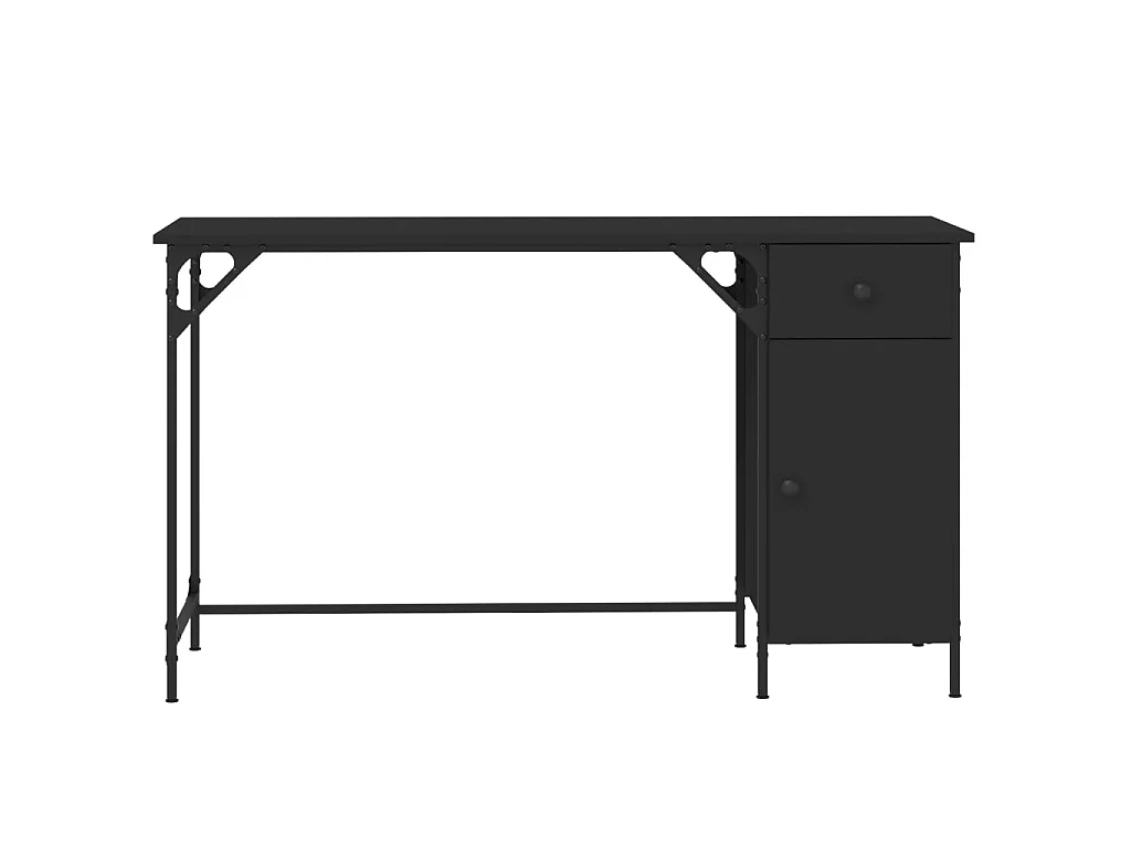 Secretária de computador 131x48x75 cm derivados madeira preto PT595599