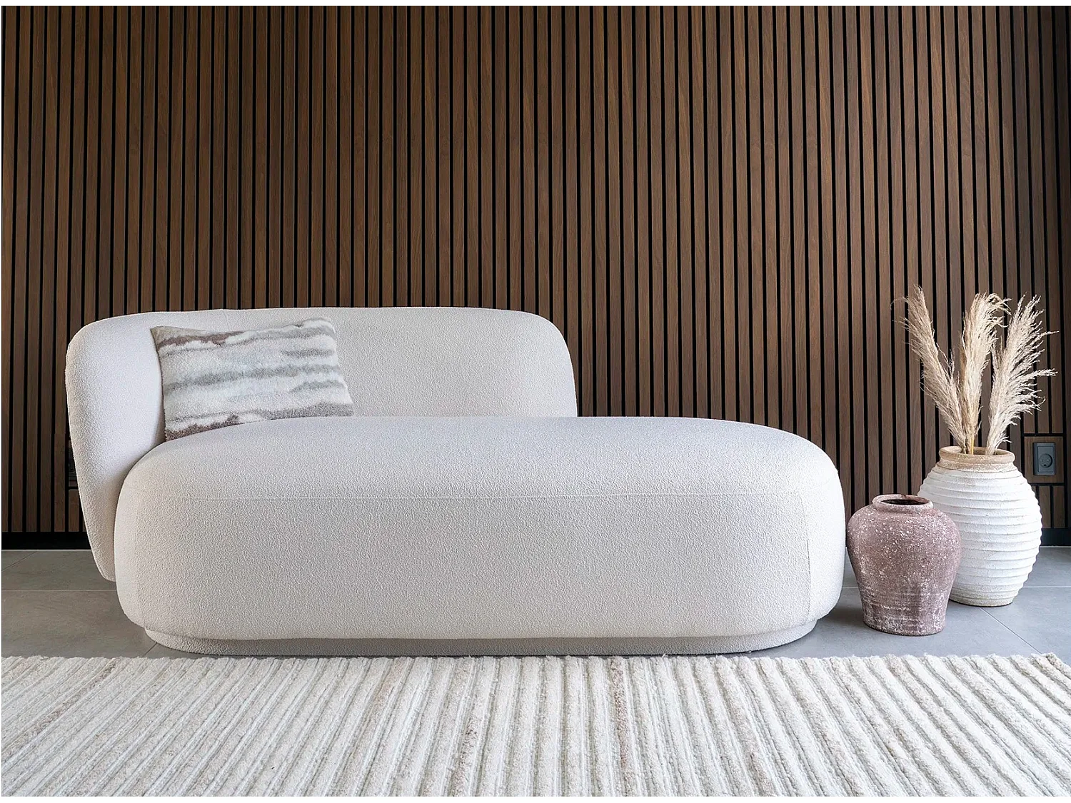 Méridienne MYKONOS – Tissu bouclette beige