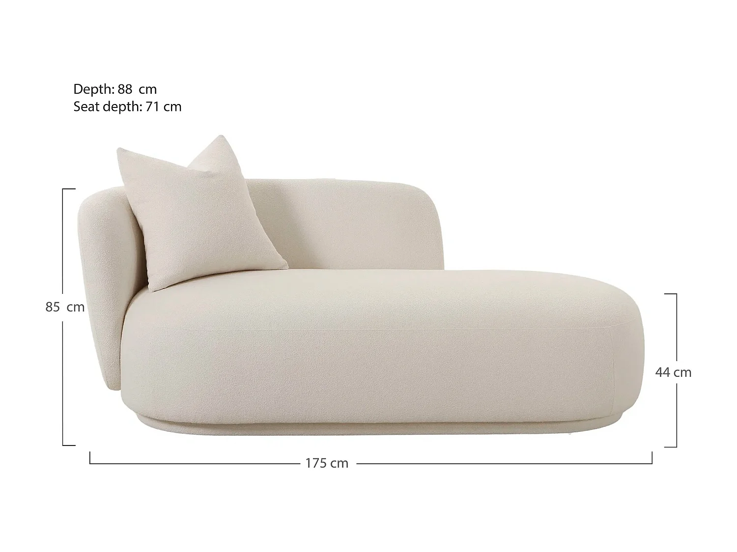 Méridienne MYKONOS – Tissu bouclette beige