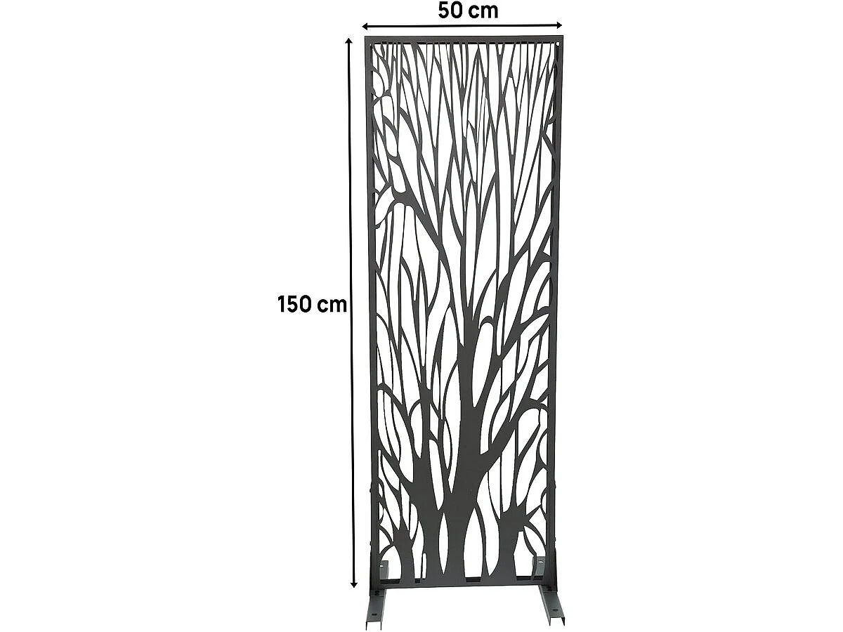 Decoratief metalen hek "Tree" voor buiten - Antraciet 50 x 150 cm