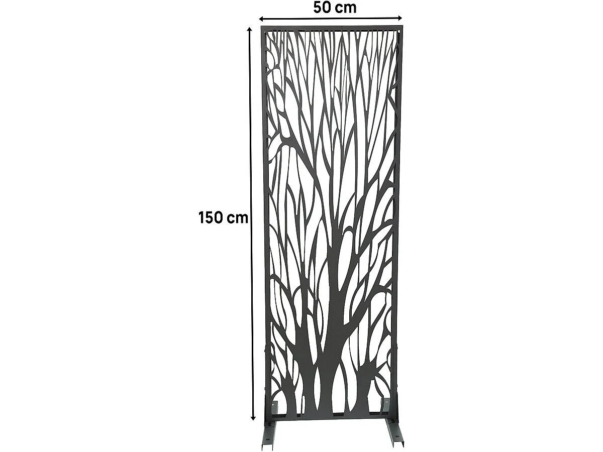 Dekorativer Metallzaun "Tree" 50 x 150 cm - Anthrazit