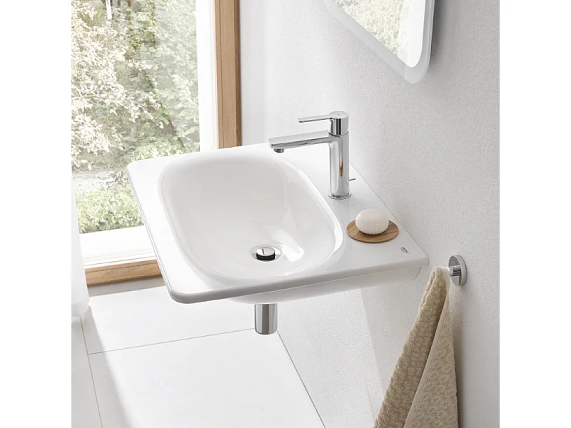 Wastafelkraan GROHE Lineare S met trekstang en temperatuurbegrenzer - Glanzend chroom - Waterbesparing