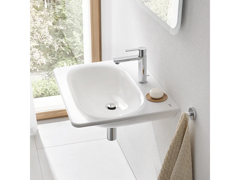 Wastafelkraan GROHE Lineare S met trekstang en temperatuurbegrenzer - Glanzend chroom - Waterbesparing
