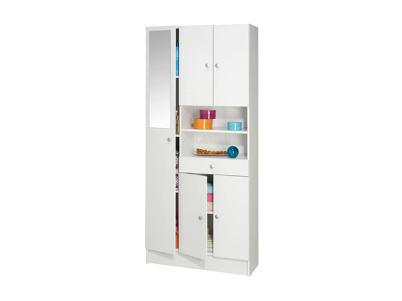 Meuble de salle de bain - Colonne  "Imbattable" - 5 portes  - 1 tiroir