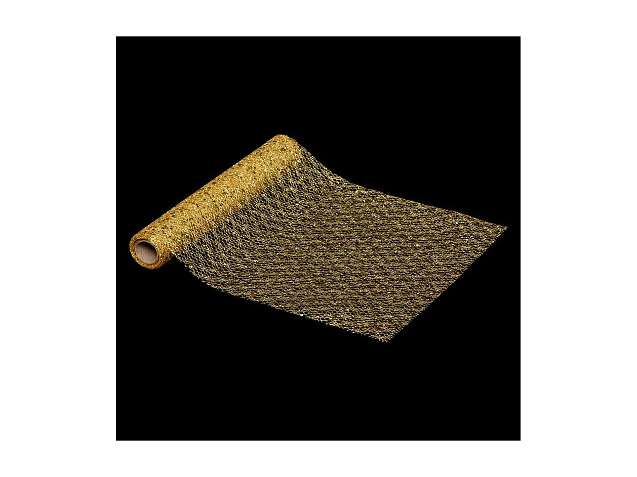 Chemin de Table Sequins "Colorama" 28x300cm Or