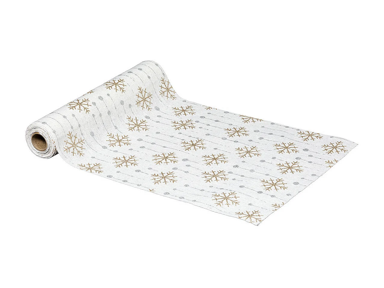 Chemin de Table "Polaire" 28x300cm Blanc & Or