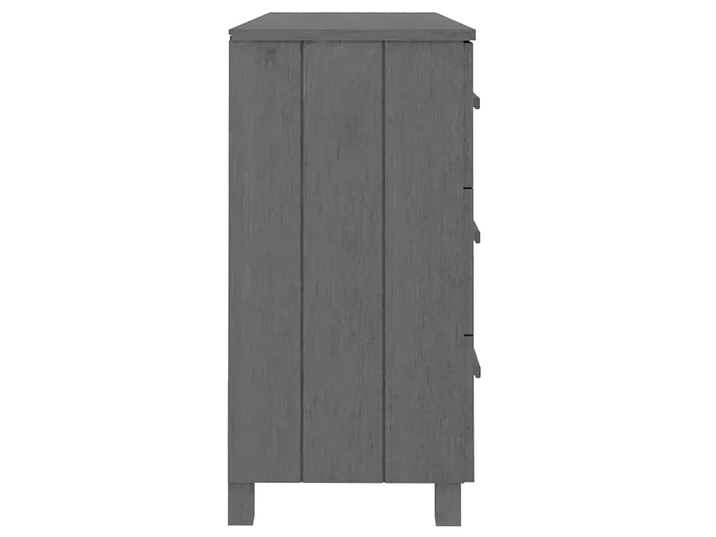 Sideboard Lowboard - HAMAR Dunkelgrau 113x40x80 cm Massivholz Kiefer -RM59777