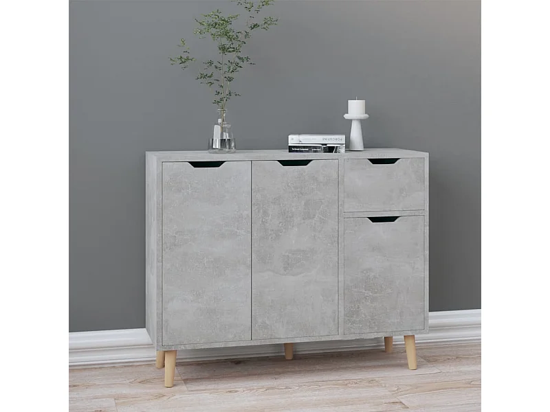 Sideboard Lowboard - Betongrau 90x30x72 cm Holzwerkstoff -RM78282