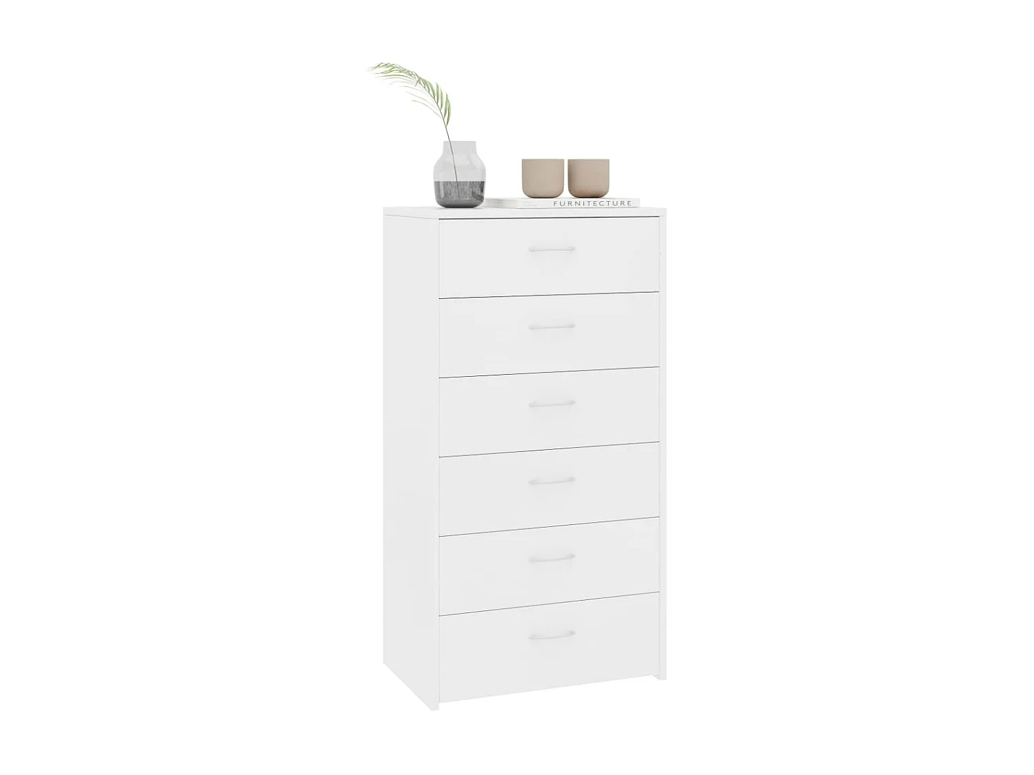 Sideboard Anrichte mit 6 Schubladen Weiß 50x34x96 cm Holzwerkstoff -RM74580