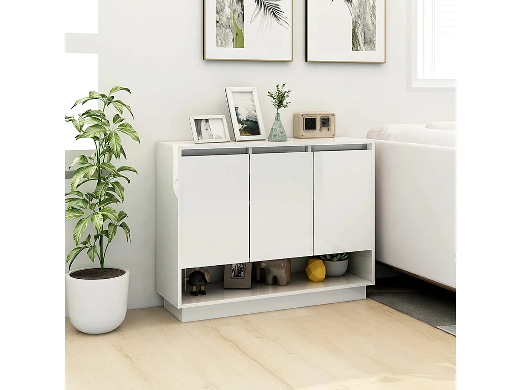 Sideboard Weiß Anrichte 97x31x75 cm Holzwerkstoff -RM93554