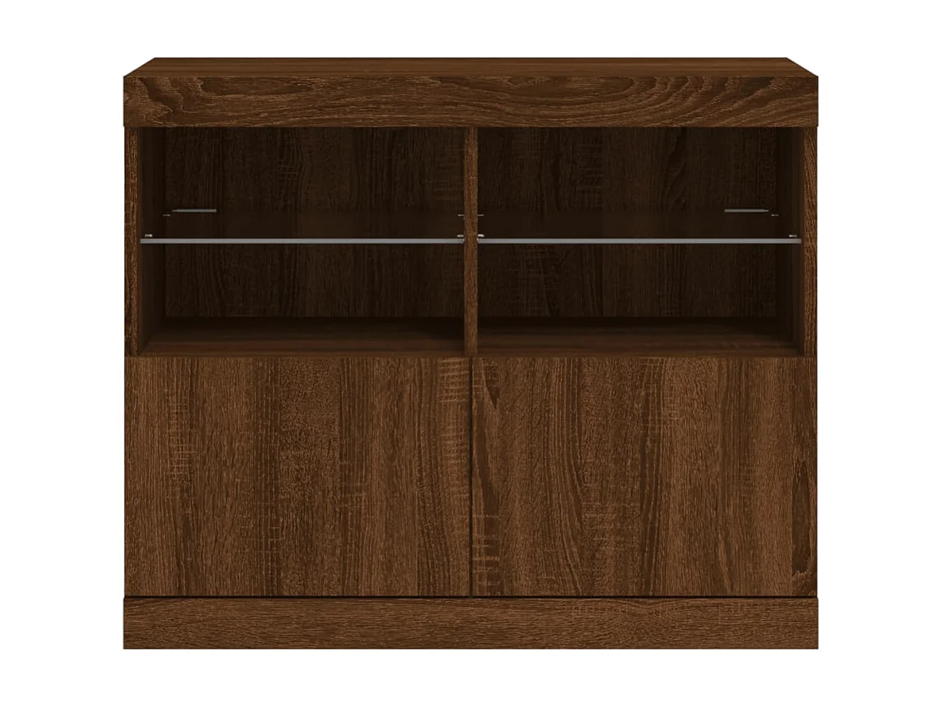 Sideboard Braun Anrichte mit LED-Leuchten Eichen-Optik 81x37x67 cm -RM16468