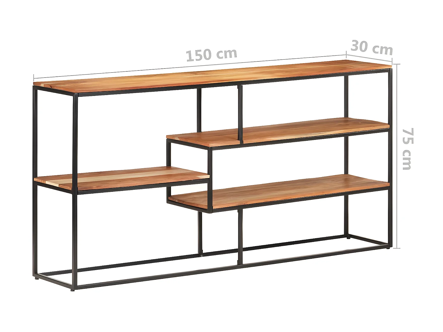 Sideboard Anrichte - 150x30x75 cm Akazie Massivholz -RM23990