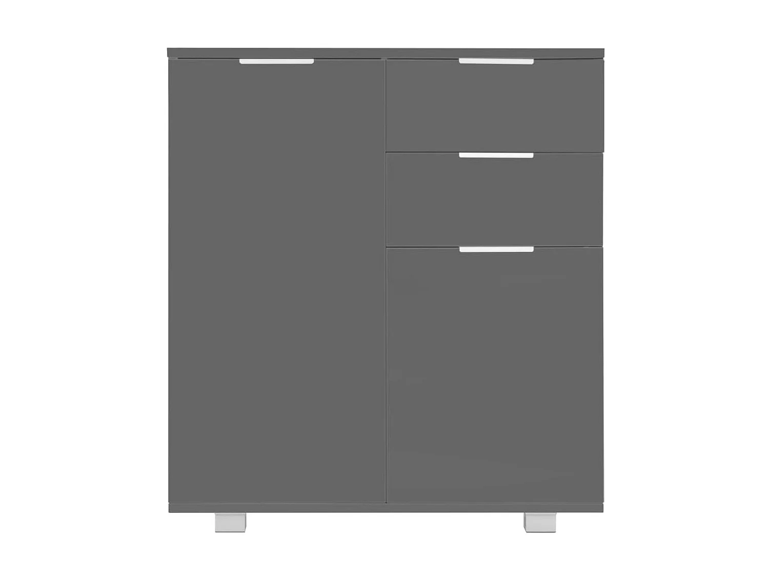 Sideboard Lowboard - Hochglanz-Grau 71x35x80 cm Holzwerkstoff -RM74031