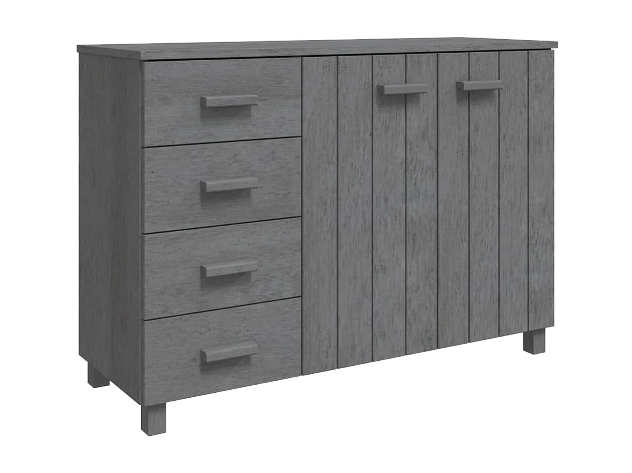Sideboard Lowboard - HAMAR Dunkelgrau 113x40x80 cm Massivholz Kiefer -RM95762