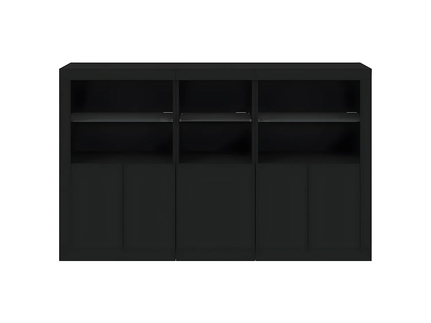 Sideboard mit LED-Leuchten Anrichte Schwarz 162x37x100 cm -RM17262