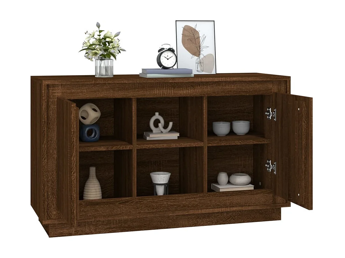 Sideboard Lowboard - Braun Eichen-Optik 102x35x60 cm Holzwerkstoff -RM97064