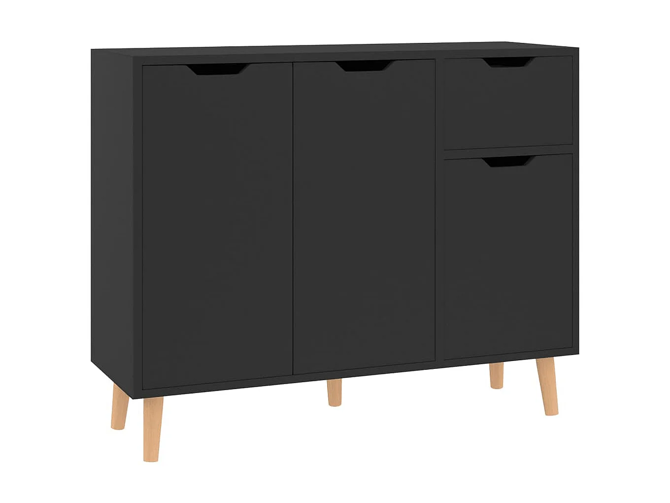 Sideboard Lowboard - Hochglanz-Schwarz 90x30x72 cm Holzwerkstoff -RM30692