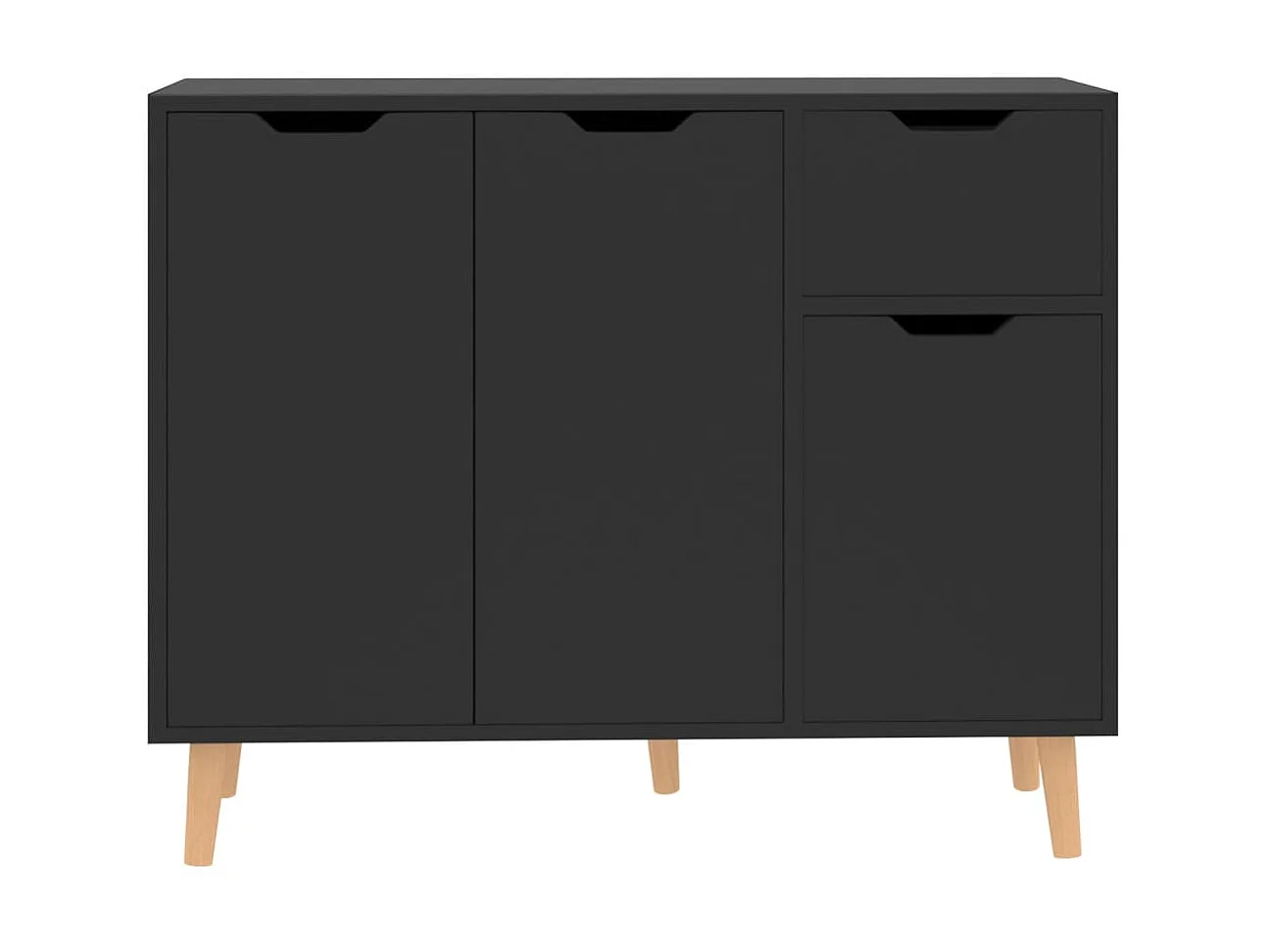 Sideboard Lowboard - Hochglanz-Schwarz 90x30x72 cm Holzwerkstoff -RM30692