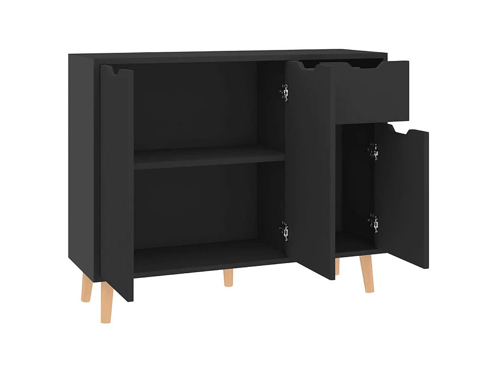 Sideboard Lowboard - Hochglanz-Schwarz 90x30x72 cm Holzwerkstoff -RM30692