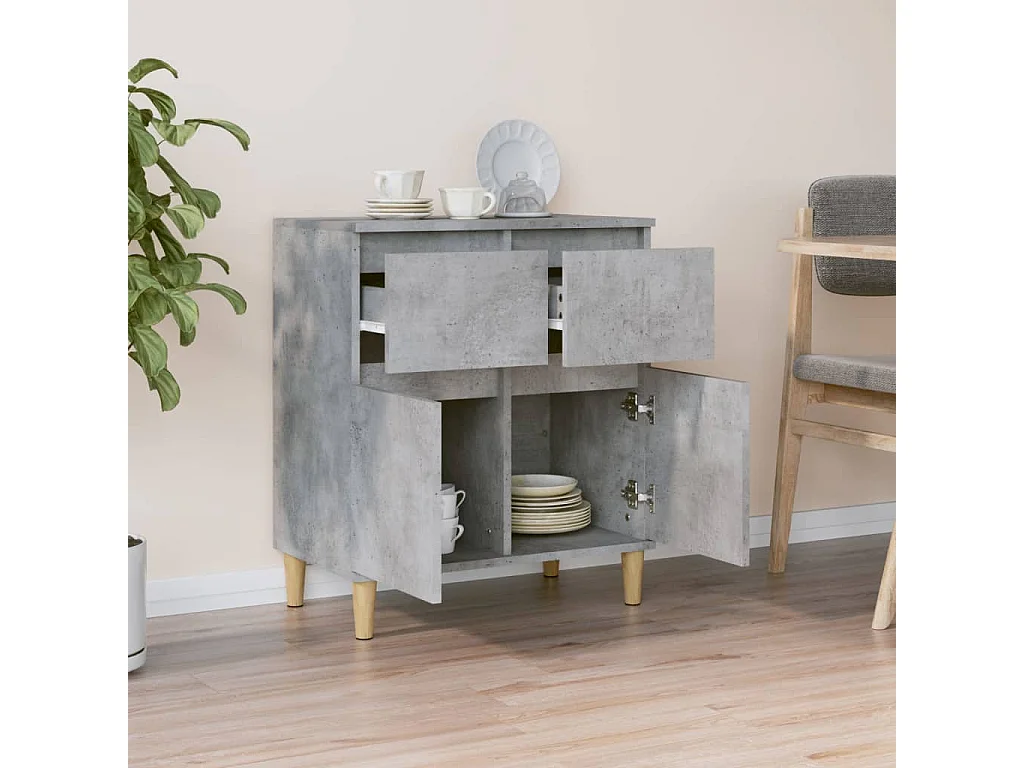 Sideboard Lowboard - Betongrau 60x35x70 cm Holzwerkstoff -RM25953