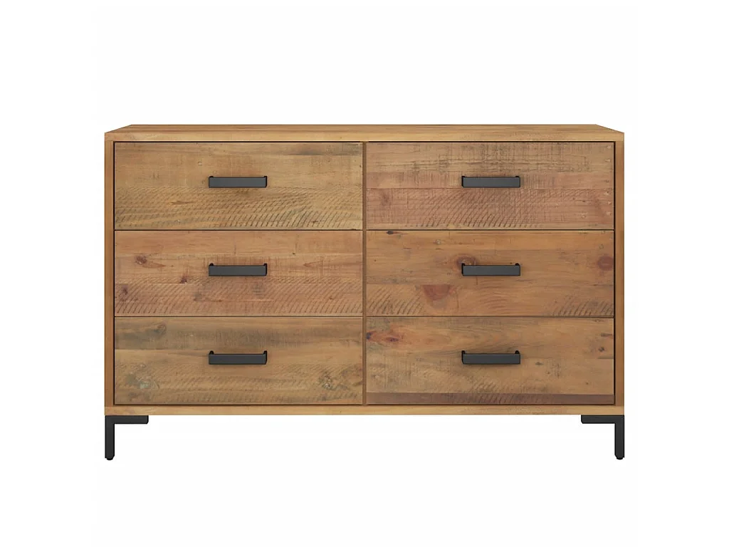 Sideboard Lowboard - Braun 110x35x70 cm Massivholz Kiefer -RM86336