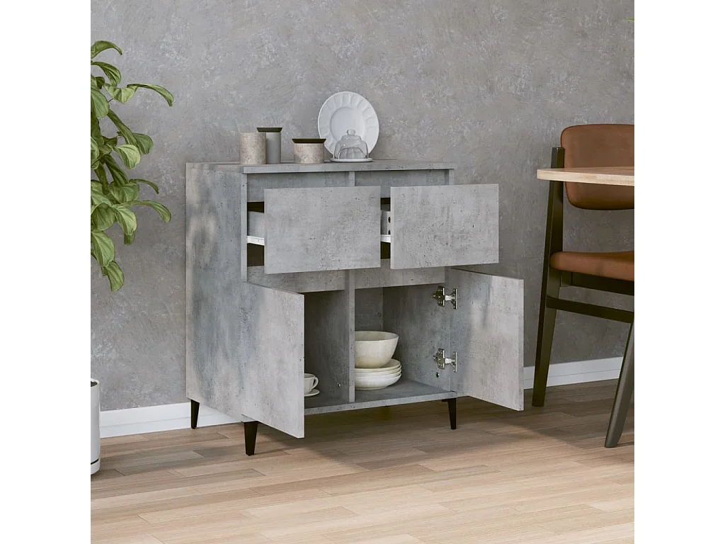Sideboard Lowboard - Betongrau 60x35x70 cm Holzwerkstoff -RM46489