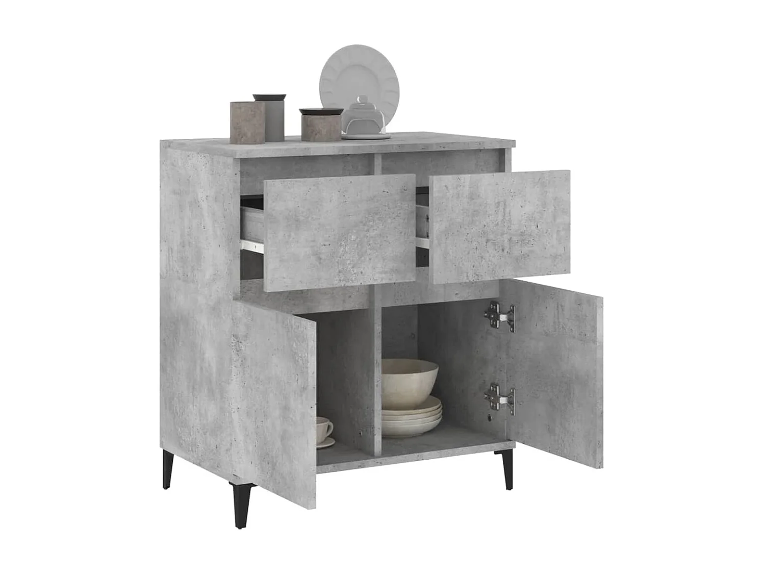 Sideboard Lowboard - Betongrau 60x35x70 cm Holzwerkstoff -RM46489