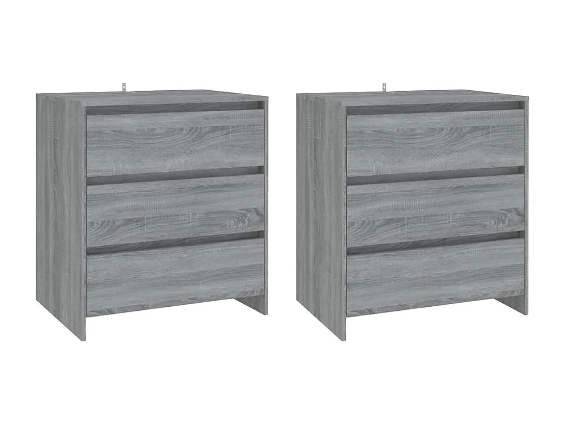 3-tlg. Sideboard Grau Anrichte Sonoma Holzwerkstoff -RM40682
