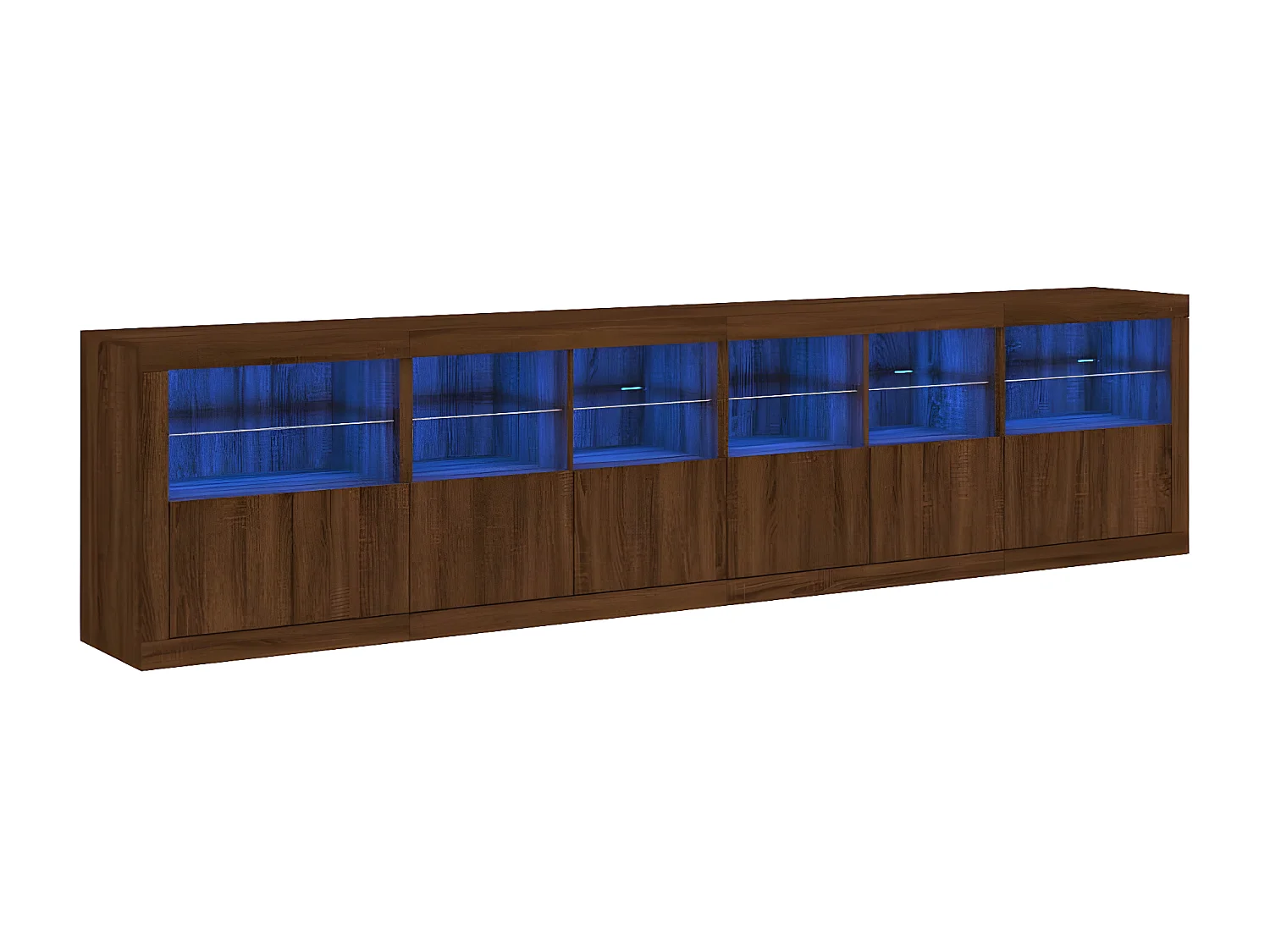 Sideboard Braun Anrichte mit LED-Leuchten Eichen-Optik 283x37x67 cm -RM63458