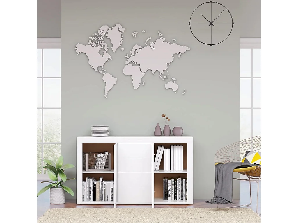 Sideboard Lowboard - Hochglanz-Weiß 120x36x69 cm Holzwerkstoff -RM87929