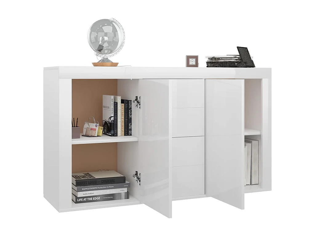 Sideboard Lowboard - Hochglanz-Weiß 120x36x69 cm Holzwerkstoff -RM87929