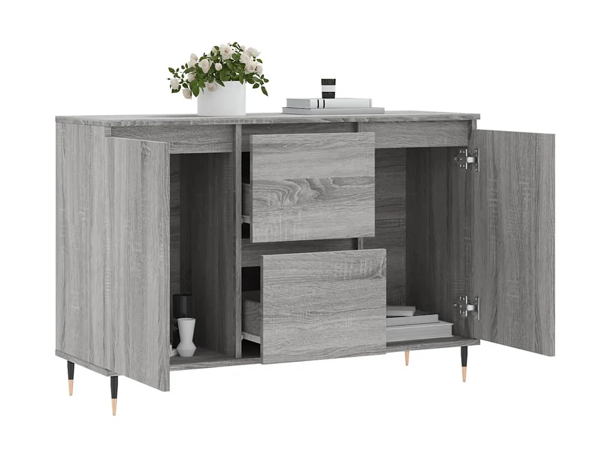 Sideboard Grau Sonoma - Lowboard 104x35x70 cm Holzwerkstoff -RM32808