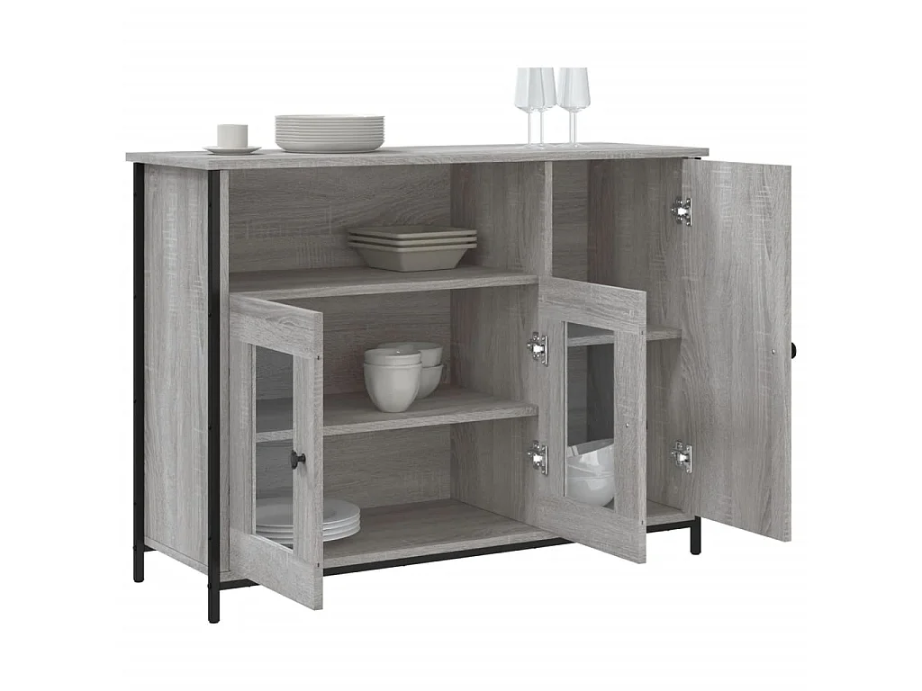 Sideboard Grau Sonoma - Lowboard 100x35x75 cm Holzwerkstoff -RM18297