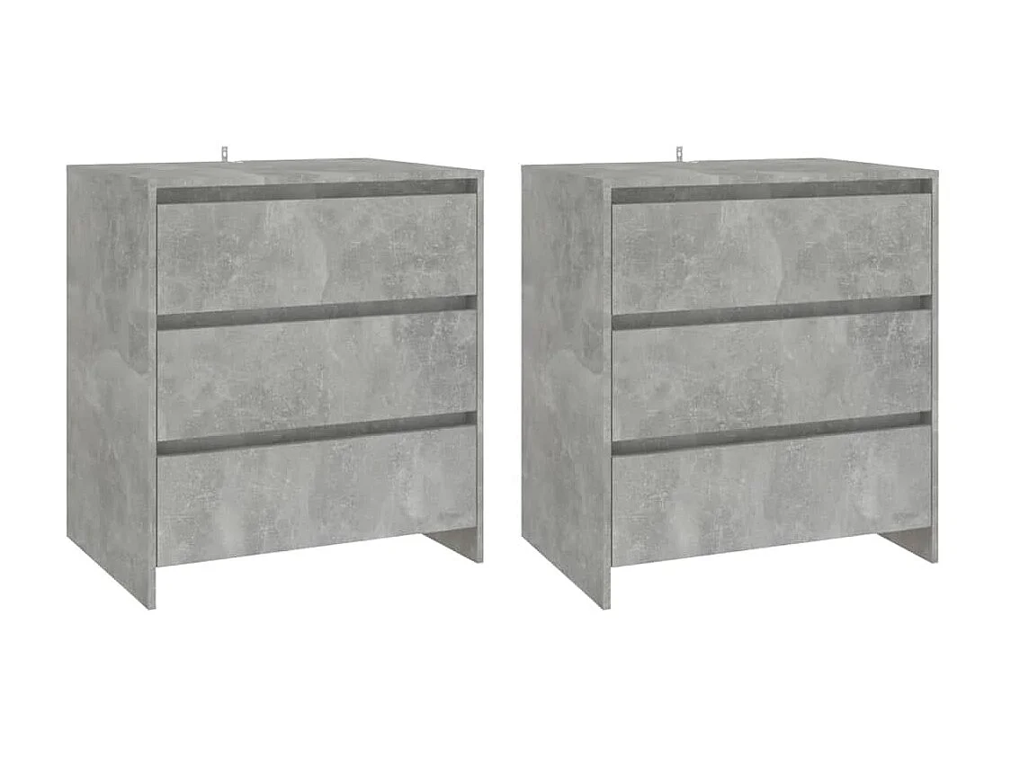 3-tlg. Sideboard Anrichte Betongrau Holzwerkstoff -RM34297