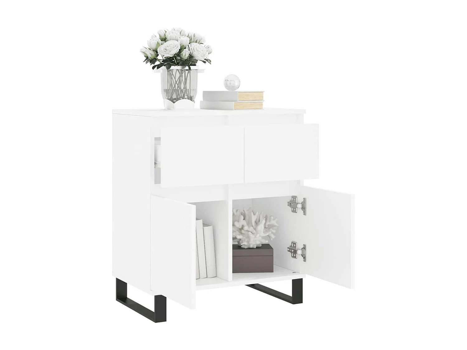 Sideboard Weiß Anrichte 60x35x70 cm Holzwerkstoff -RM23673